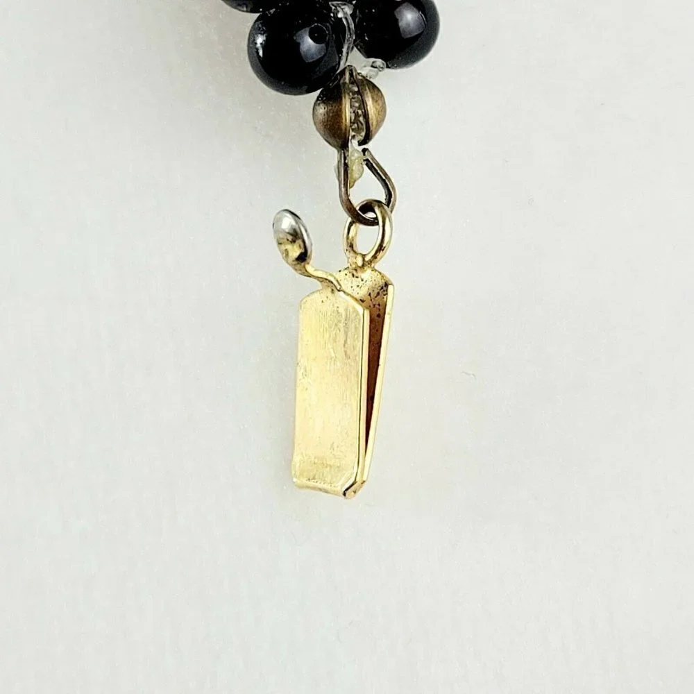 Vintage Black Agate & Angelskin Coral Multi-strand Necklace 28